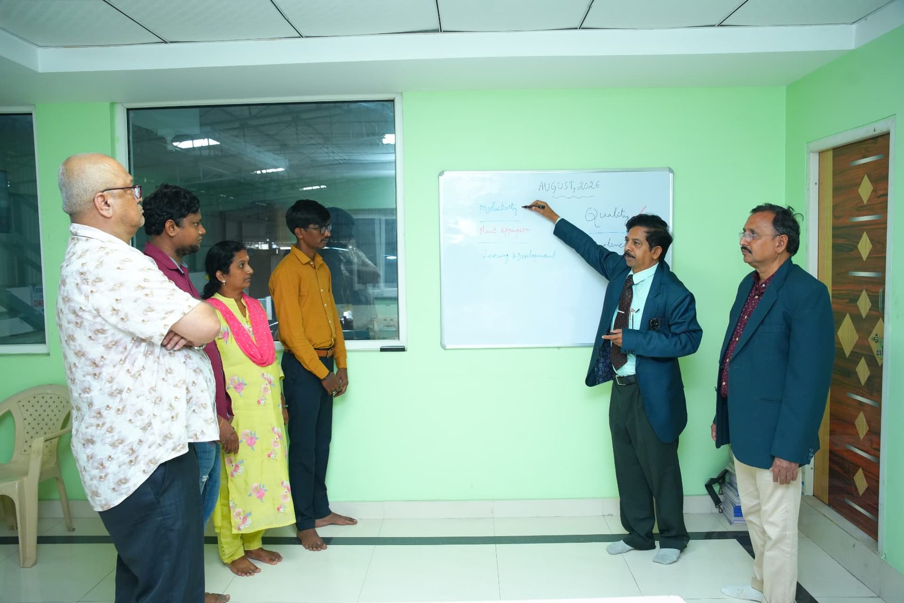 Monthly production review with the plant team